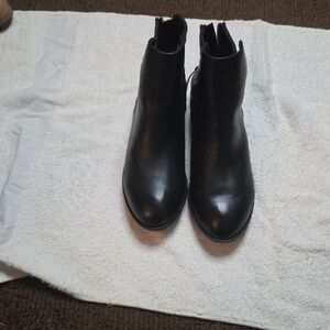 Black Leather Ankle Boots